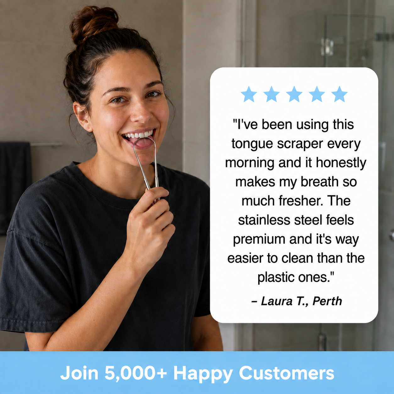 HealthySmyle™ Stainless Steel Tongue Scraper
