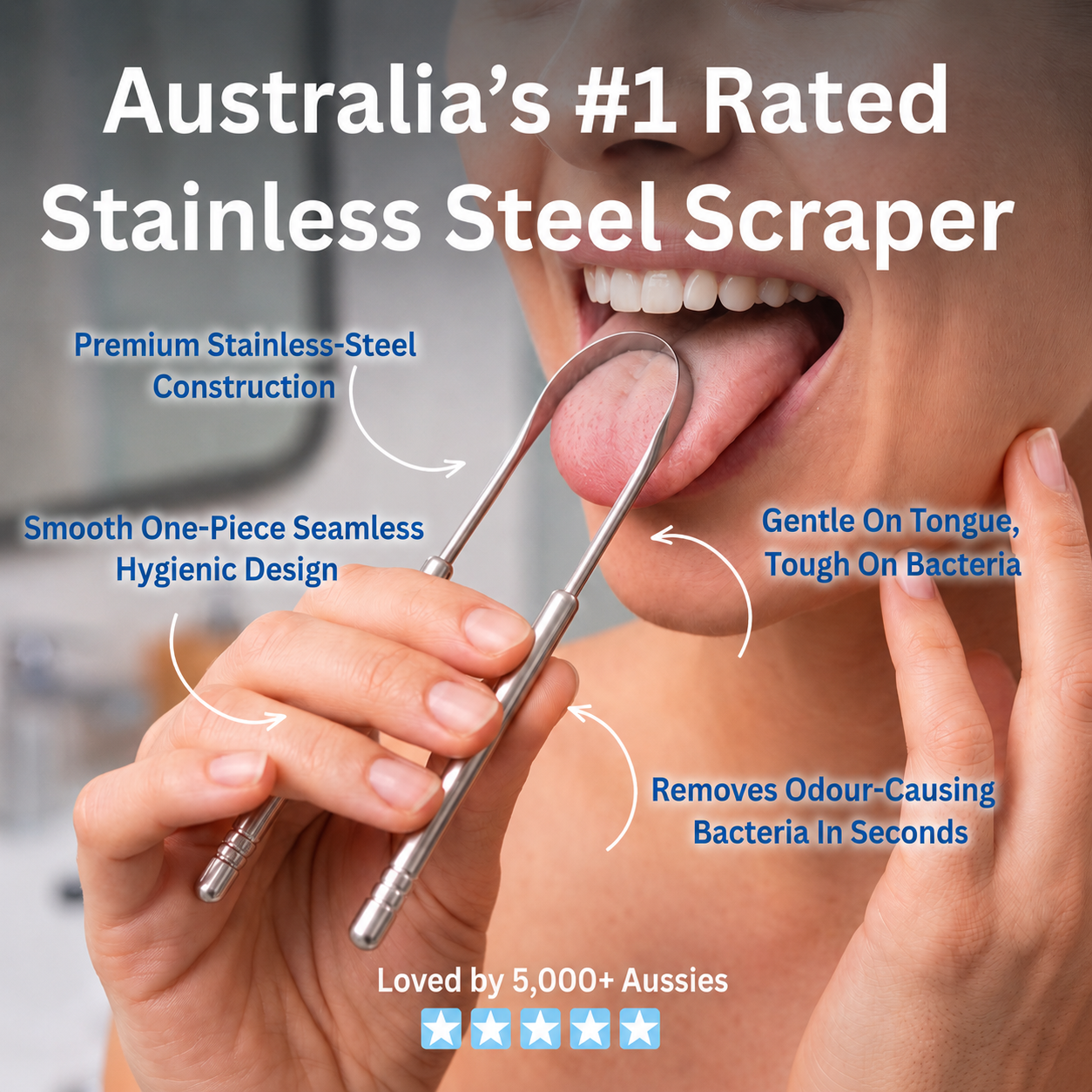 HealthySmyle™ Stainless Steel Tongue Scraper