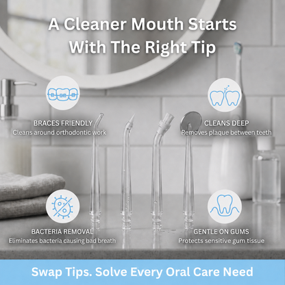 HealthySmyle™ Premium Replacement Water Flosser Tips | 4-pack